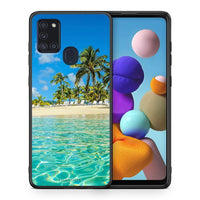 Thumbnail for Θήκη Samsung A21s Tropical Vibes από τη Smartfits με σχέδιο στο πίσω μέρος και μαύρο περίβλημα | Samsung A21s Tropical Vibes case with colorful back and black bezels