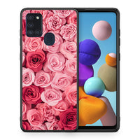 Thumbnail for Θήκη Samsung A21s RoseGarden Valentine από τη Smartfits με σχέδιο στο πίσω μέρος και μαύρο περίβλημα | Samsung A21s RoseGarden Valentine case with colorful back and black bezels