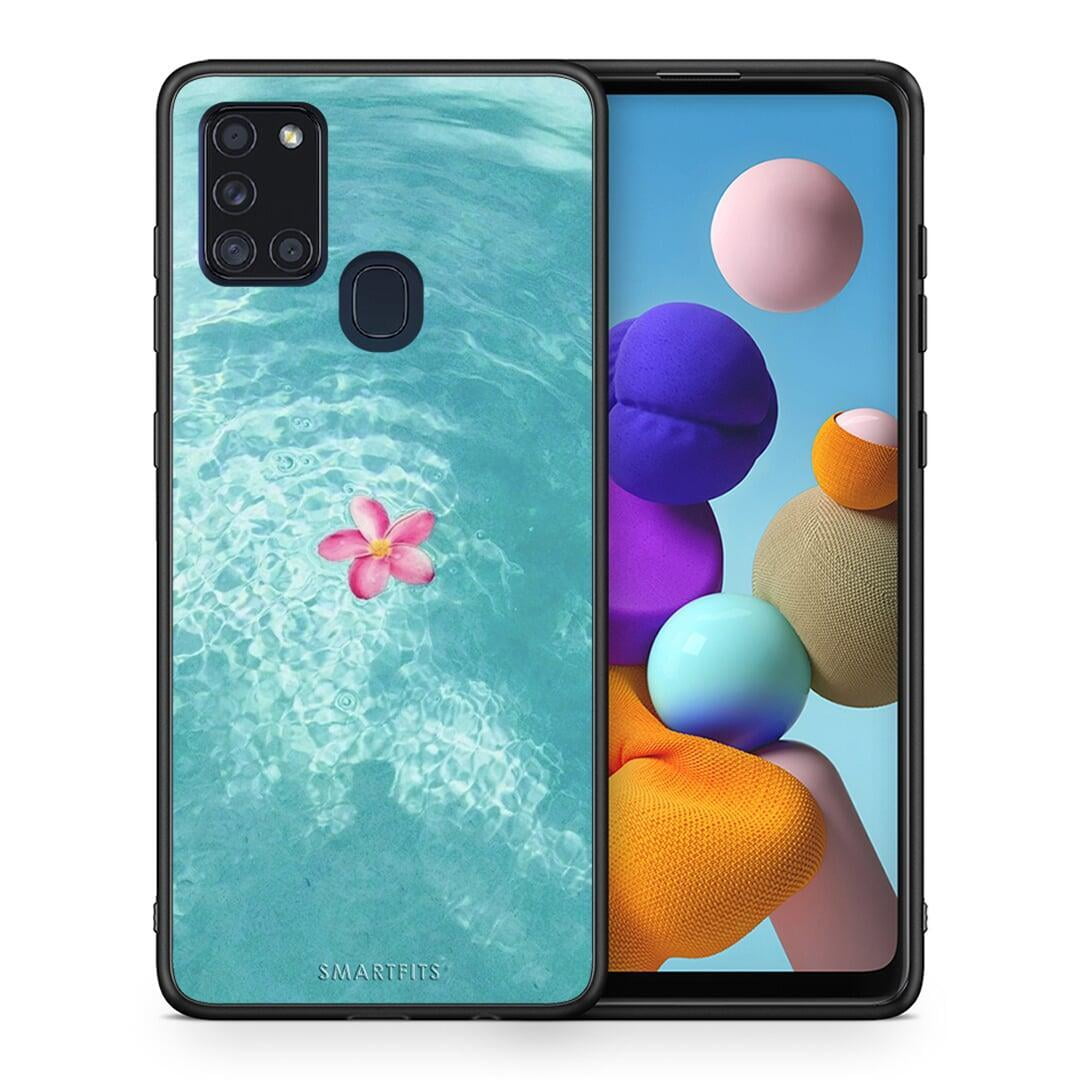 Θήκη Samsung A21s Water Flower από τη Smartfits με σχέδιο στο πίσω μέρος και μαύρο περίβλημα | Samsung A21s Water Flower case with colorful back and black bezels