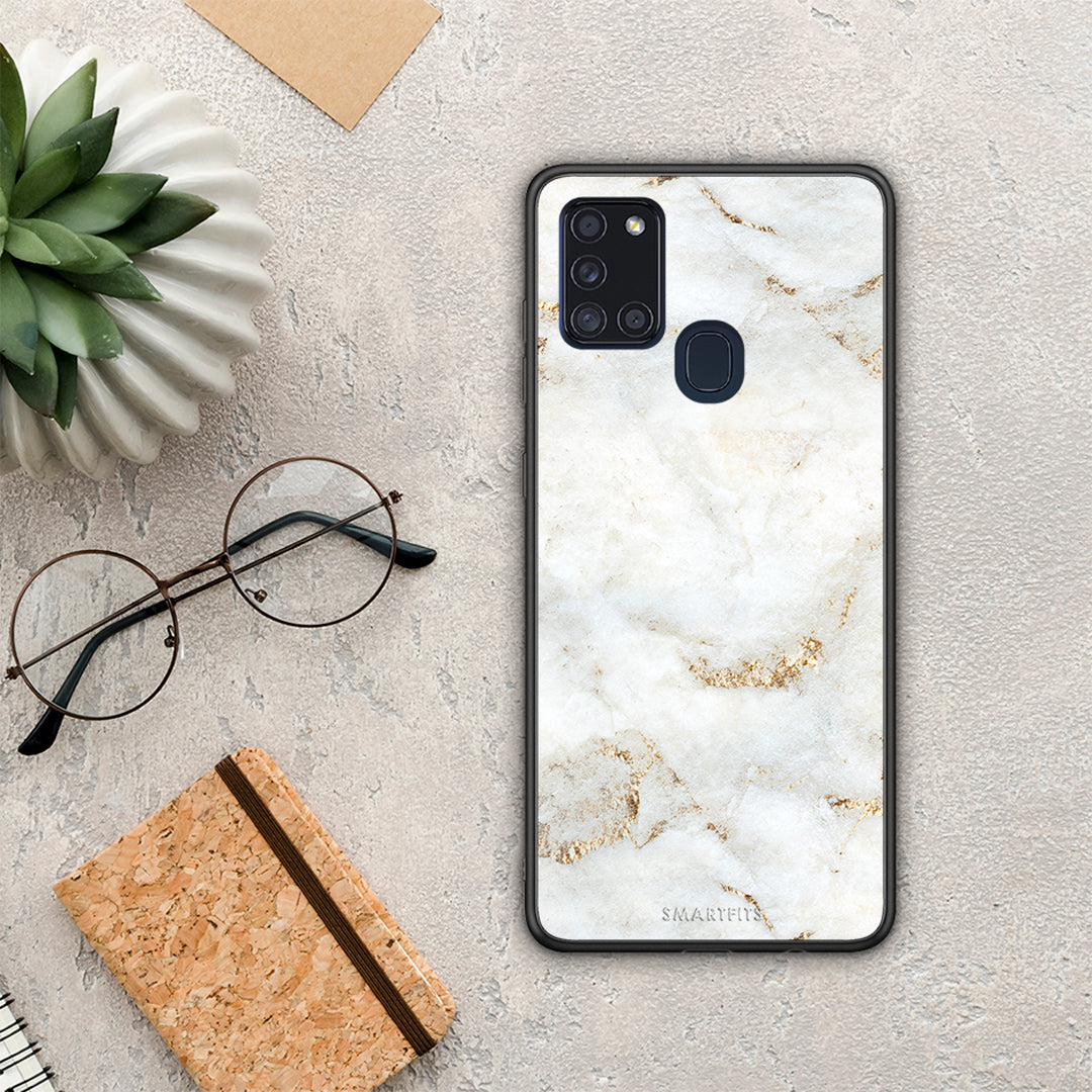 White Gold Marble - Samsung Galaxy A21s case