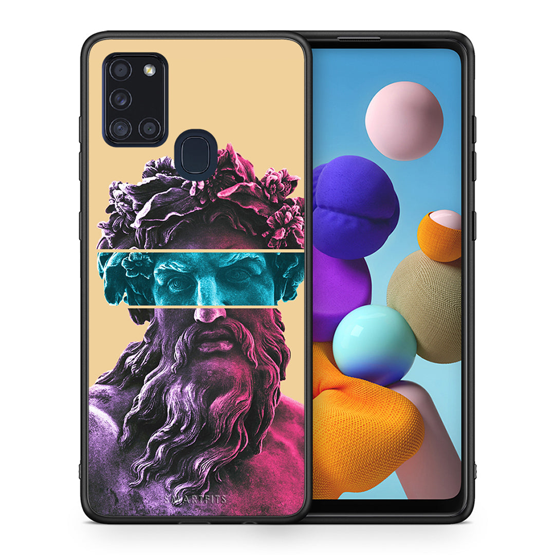 Θήκη Αγίου Βαλεντίνου Samsung A21s Zeus Art από τη Smartfits με σχέδιο στο πίσω μέρος και μαύρο περίβλημα | Samsung A21s Zeus Art case with colorful back and black bezels