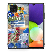 Thumbnail for Θήκη Samsung A22 4G All Greek από τη Smartfits με σχέδιο στο πίσω μέρος και μαύρο περίβλημα | Samsung A22 4G All Greek case with colorful back and black bezels