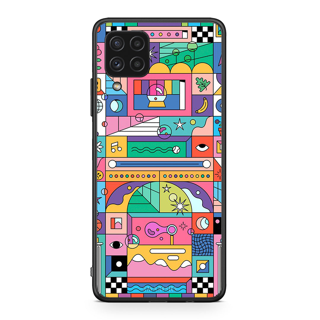 Samsung A22 4G Bubbles Soap θήκη από τη Smartfits με σχέδιο στο πίσω μέρος και μαύρο περίβλημα | Smartphone case with colorful back and black bezels by Smartfits