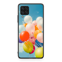 Thumbnail for Samsung A22 4G Colorful Balloons θήκη από τη Smartfits με σχέδιο στο πίσω μέρος και μαύρο περίβλημα | Smartphone case with colorful back and black bezels by Smartfits