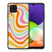 Thumbnail for Θήκη Samsung A22 4G Colourful Waves από τη Smartfits με σχέδιο στο πίσω μέρος και μαύρο περίβλημα | Samsung A22 4G Colourful Waves case with colorful back and black bezels