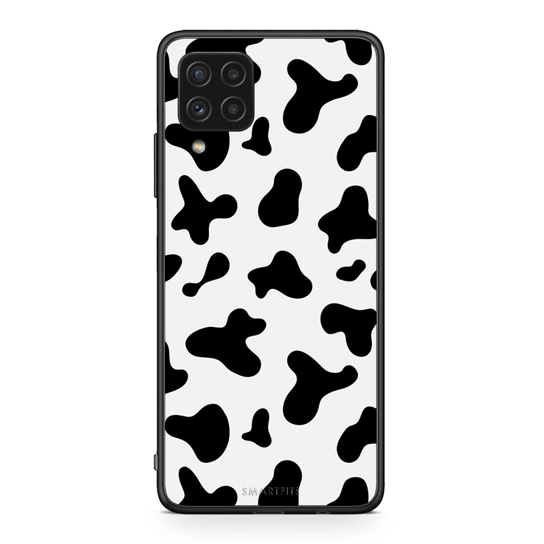 Samsung A22 4G Cow Print θήκη από τη Smartfits με σχέδιο στο πίσω μέρος και μαύρο περίβλημα | Smartphone case with colorful back and black bezels by Smartfits
