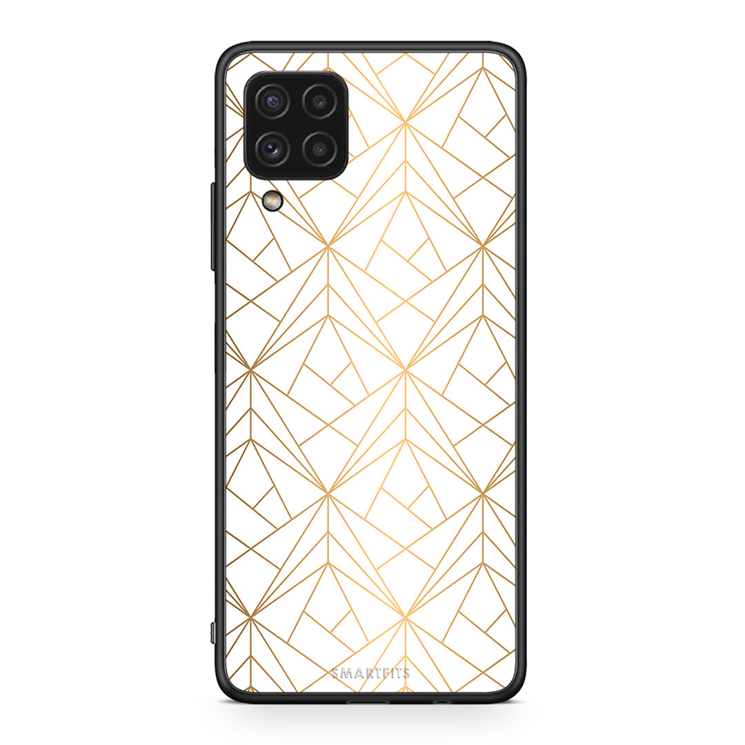 111 - Samsung A22 4G Luxury White Geometric case, cover, bumper
