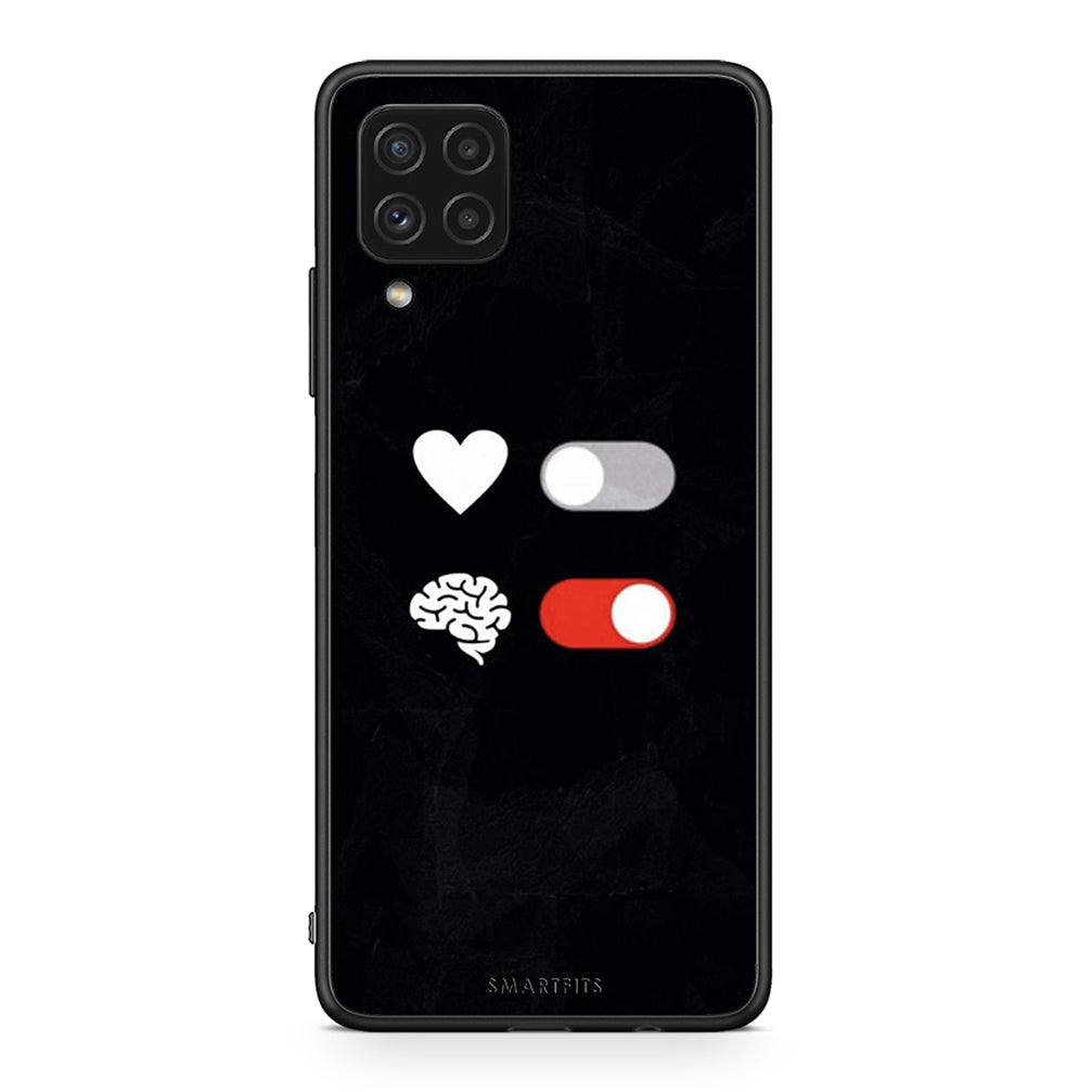 Samsung A22 4G Heart Vs Brain Θήκη Αγίου Βαλεντίνου από τη Smartfits με σχέδιο στο πίσω μέρος και μαύρο περίβλημα | Smartphone case with colorful back and black bezels by Smartfits