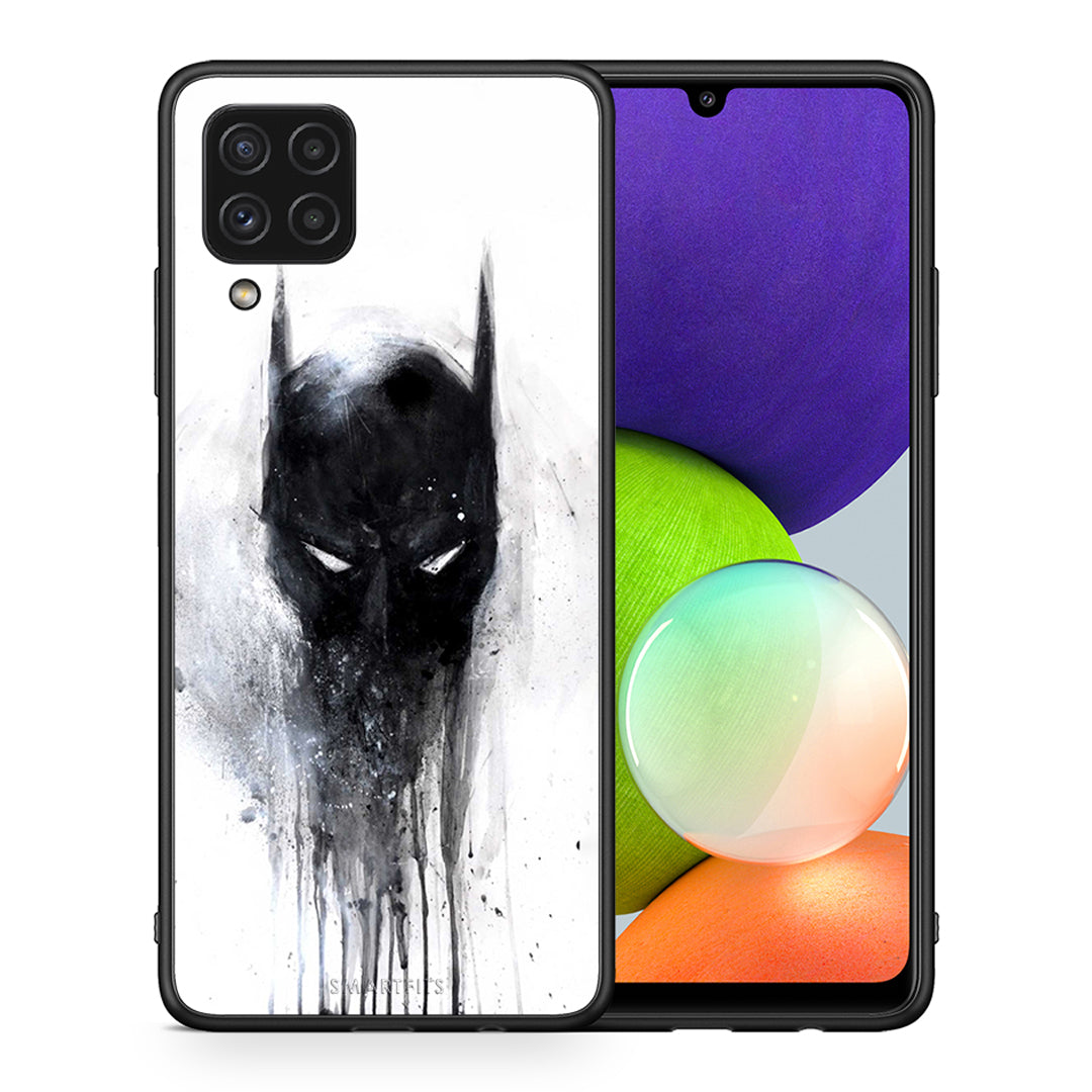 Θήκη Samsung A22 4G Paint Bat Hero από τη Smartfits με σχέδιο στο πίσω μέρος και μαύρο περίβλημα | Samsung A22 4G Paint Bat Hero case with colorful back and black bezels