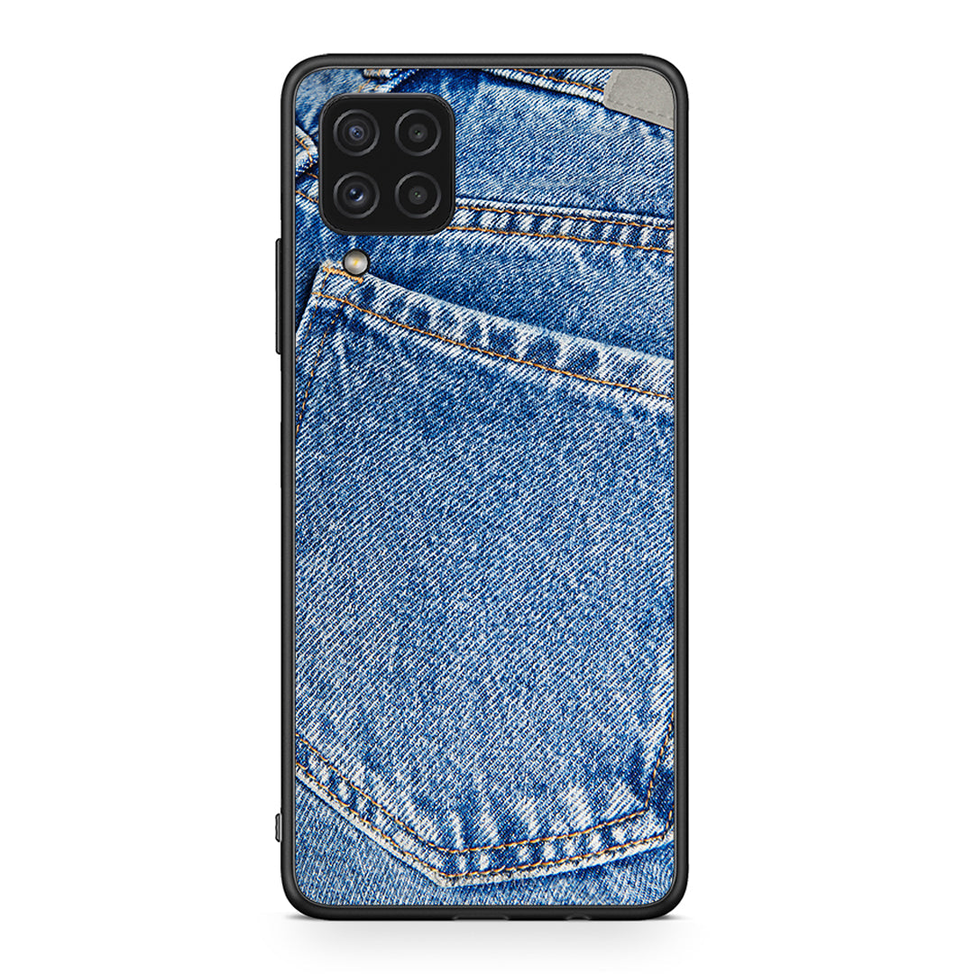 Samsung A22 4G Jeans Pocket θήκη από τη Smartfits με σχέδιο στο πίσω μέρος και μαύρο περίβλημα | Smartphone case with colorful back and black bezels by Smartfits