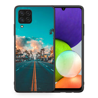 Thumbnail for Θήκη Samsung A22 4G City Landscape από τη Smartfits με σχέδιο στο πίσω μέρος και μαύρο περίβλημα | Samsung A22 4G City Landscape case with colorful back and black bezels