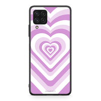 Thumbnail for Samsung A22 4G Lilac Hearts θήκη από τη Smartfits με σχέδιο στο πίσω μέρος και μαύρο περίβλημα | Smartphone case with colorful back and black bezels by Smartfits