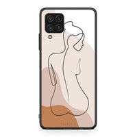 Thumbnail for Samsung A22 4G LineArt Woman θήκη από τη Smartfits με σχέδιο στο πίσω μέρος και μαύρο περίβλημα | Smartphone case with colorful back and black bezels by Smartfits