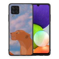 Thumbnail for Θήκη Αγίου Βαλεντίνου Samsung A22 4G Lion Love 2 από τη Smartfits με σχέδιο στο πίσω μέρος και μαύρο περίβλημα | Samsung A22 4G Lion Love 2 case with colorful back and black bezels
