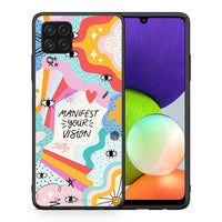 Thumbnail for Θήκη Samsung A22 4G Manifest Your Vision από τη Smartfits με σχέδιο στο πίσω μέρος και μαύρο περίβλημα | Samsung A22 4G Manifest Your Vision case with colorful back and black bezels