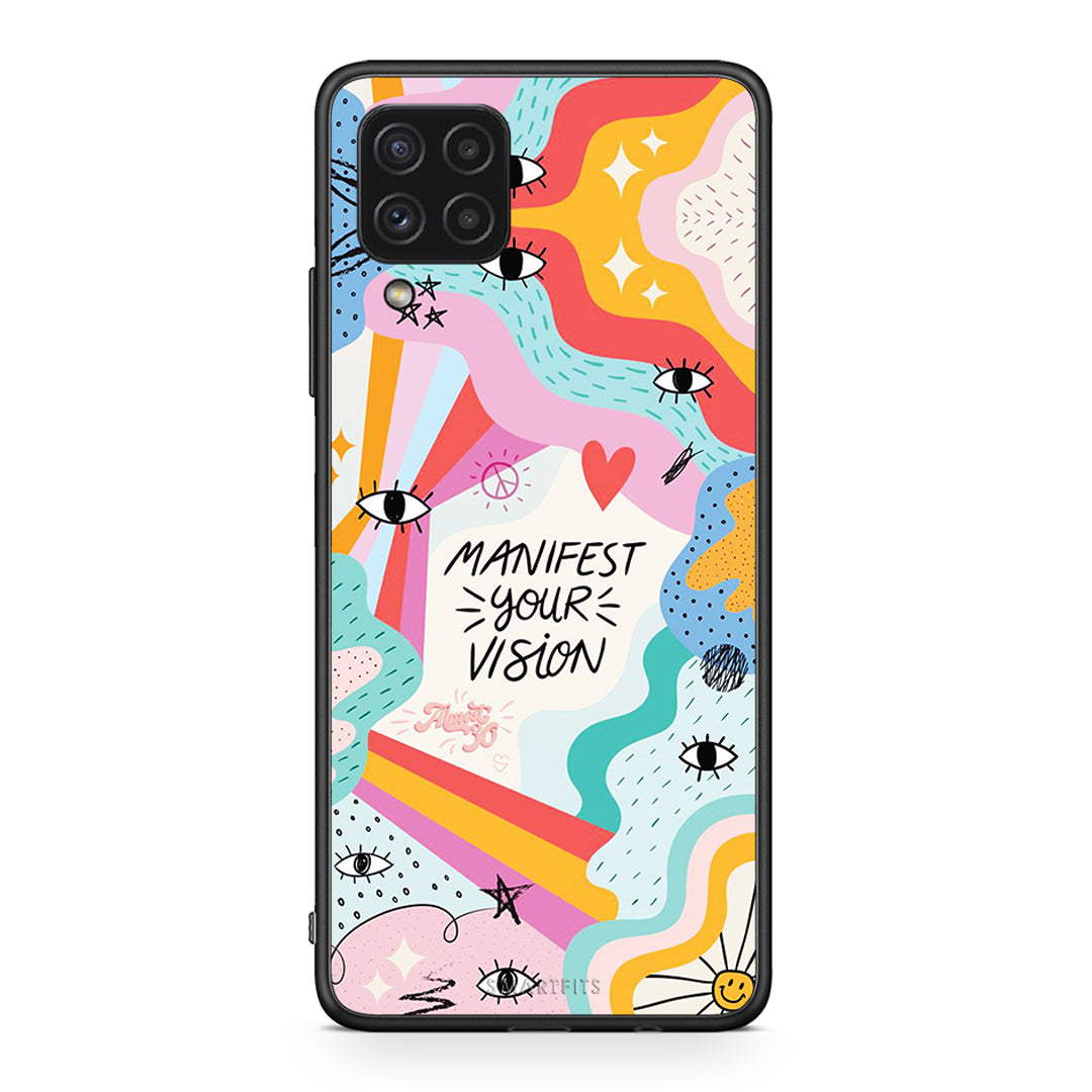 Samsung A22 4G Manifest Your Vision θήκη από τη Smartfits με σχέδιο στο πίσω μέρος και μαύρο περίβλημα | Smartphone case with colorful back and black bezels by Smartfits