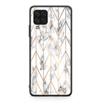 Thumbnail for 44 - Samsung A22 4G Gold Geometric Marble case, cover, bumper