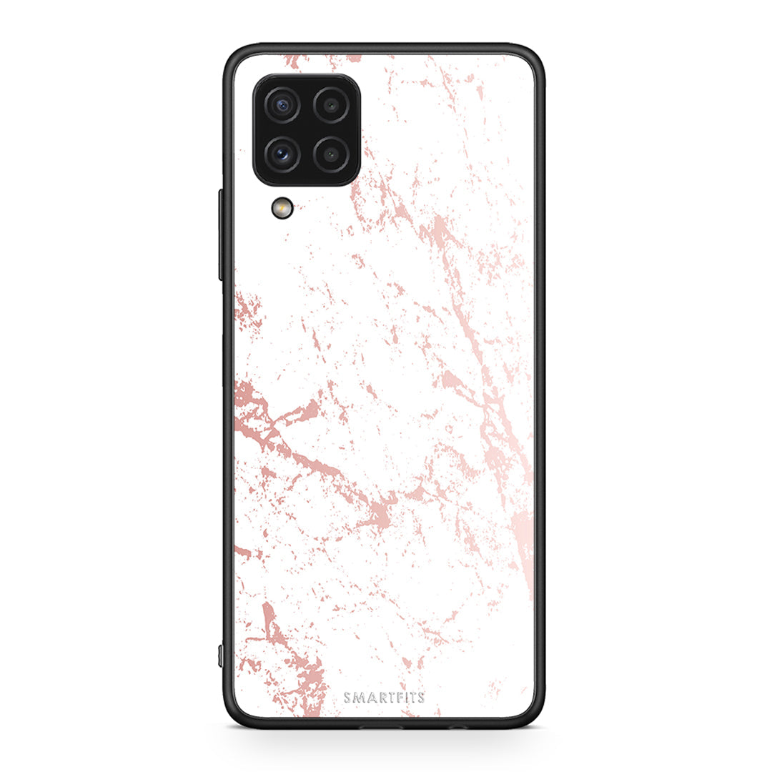 116 - Samsung A22 4G Pink Splash Marble case, cover, bumper