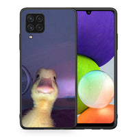 Thumbnail for Θήκη Samsung A22 4G Meme Duck από τη Smartfits με σχέδιο στο πίσω μέρος και μαύρο περίβλημα | Samsung A22 4G Meme Duck case with colorful back and black bezels