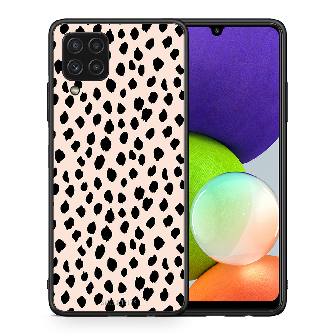 Θήκη Samsung A22 4G New Polka Dots από τη Smartfits με σχέδιο στο πίσω μέρος και μαύρο περίβλημα | Samsung A22 4G New Polka Dots case with colorful back and black bezels