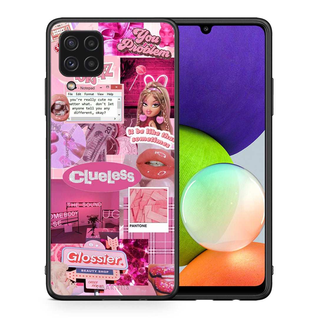 Θήκη Αγίου Βαλεντίνου Samsung A22 4G Pink Love από τη Smartfits με σχέδιο στο πίσω μέρος και μαύρο περίβλημα | Samsung A22 4G Pink Love case with colorful back and black bezels