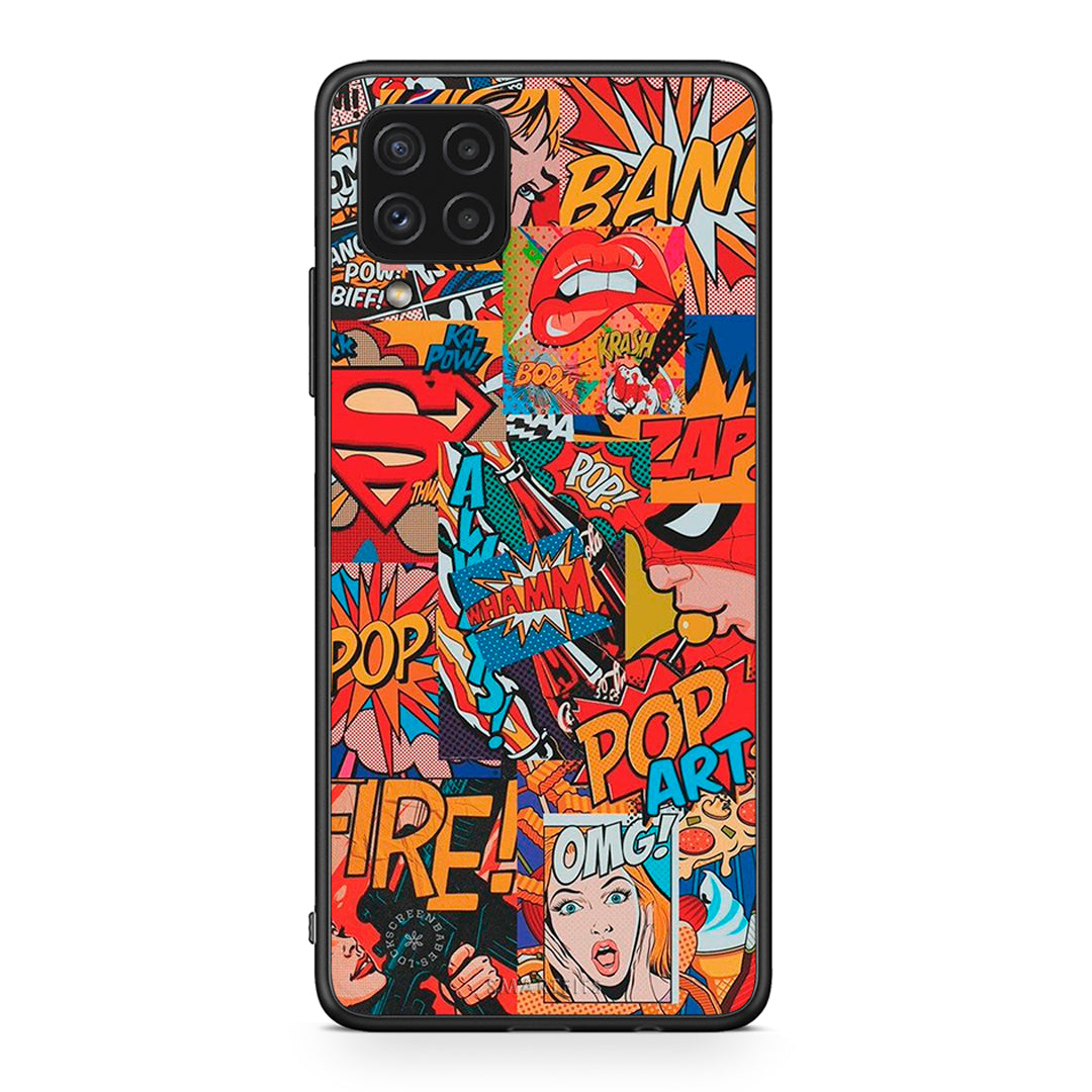 Samsung A22 4G PopArt OMG θήκη από τη Smartfits με σχέδιο στο πίσω μέρος και μαύρο περίβλημα | Smartphone case with colorful back and black bezels by Smartfits