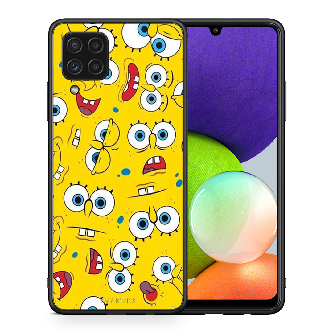 Θήκη Samsung A22 4G Sponge PopArt από τη Smartfits με σχέδιο στο πίσω μέρος και μαύρο περίβλημα | Samsung A22 4G Sponge PopArt case with colorful back and black bezels