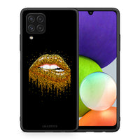 Thumbnail for Θήκη Samsung A22 4G Golden Valentine από τη Smartfits με σχέδιο στο πίσω μέρος και μαύρο περίβλημα | Samsung A22 4G Golden Valentine case with colorful back and black bezels