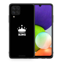 Thumbnail for Θήκη Samsung A22 4G King Valentine από τη Smartfits με σχέδιο στο πίσω μέρος και μαύρο περίβλημα | Samsung A22 4G King Valentine case with colorful back and black bezels