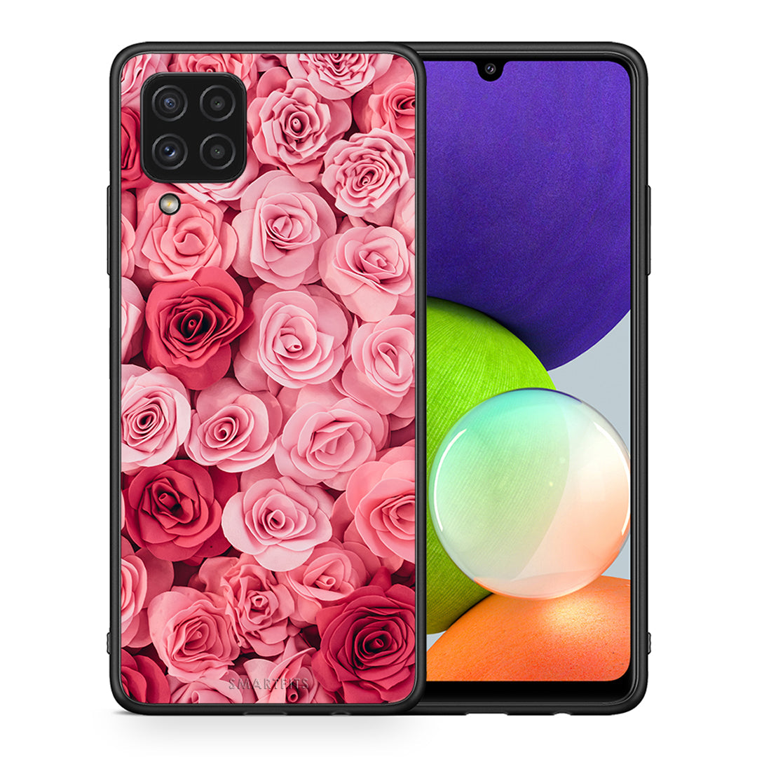 Θήκη Samsung A22 4G RoseGarden Valentine από τη Smartfits με σχέδιο στο πίσω μέρος και μαύρο περίβλημα | Samsung A22 4G RoseGarden Valentine case with colorful back and black bezels