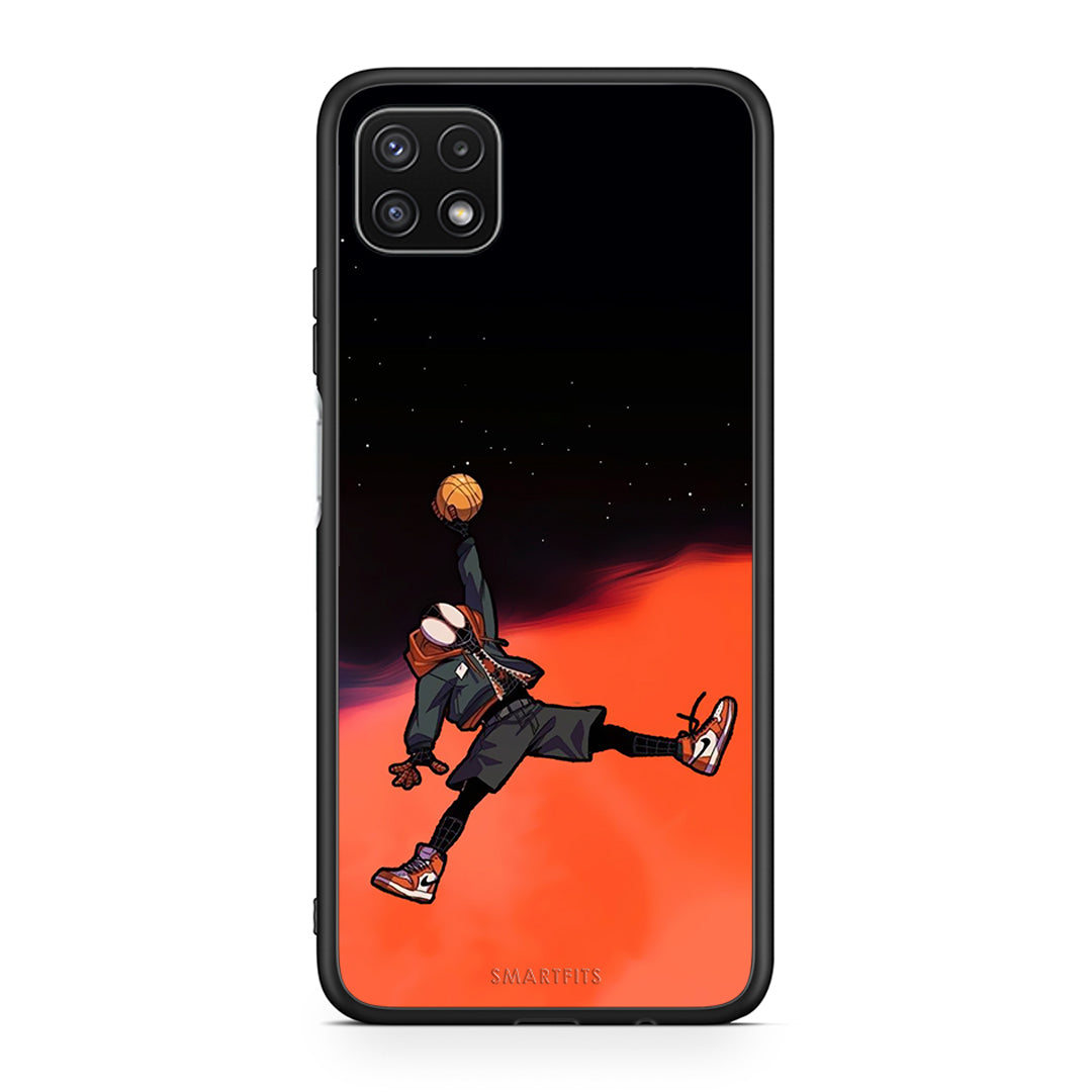Samsung A22 5G Basketball Hero θήκη από τη Smartfits με σχέδιο στο πίσω μέρος και μαύρο περίβλημα | Smartphone case with colorful back and black bezels by Smartfits