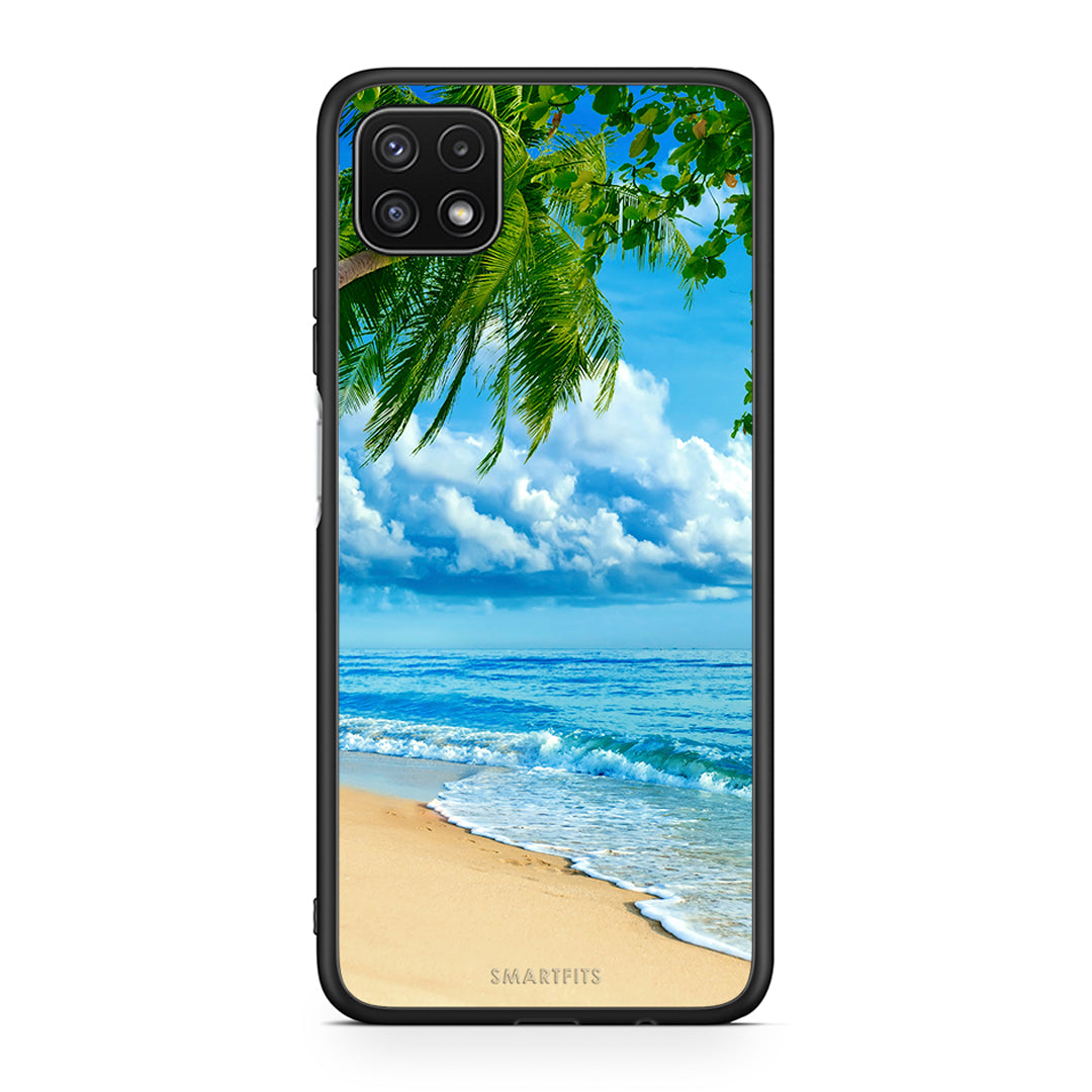 Samsung A22 5G Beautiful Beach θήκη από τη Smartfits με σχέδιο στο πίσω μέρος και μαύρο περίβλημα | Smartphone case with colorful back and black bezels by Smartfits