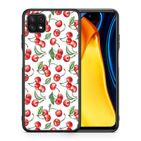 Thumbnail for Θήκη Samsung A22 5G Cherry Summer από τη Smartfits με σχέδιο στο πίσω μέρος και μαύρο περίβλημα | Samsung A22 5G Cherry Summer case with colorful back and black bezels