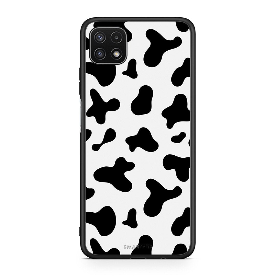 Samsung A22 5G Cow Print θήκη από τη Smartfits με σχέδιο στο πίσω μέρος και μαύρο περίβλημα | Smartphone case with colorful back and black bezels by Smartfits