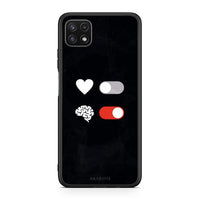 Thumbnail for Samsung A22 5G Heart Vs Brain Θήκη Αγίου Βαλεντίνου από τη Smartfits με σχέδιο στο πίσω μέρος και μαύρο περίβλημα | Smartphone case with colorful back and black bezels by Smartfits