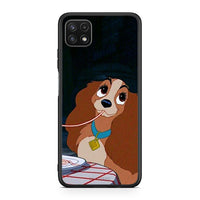 Thumbnail for Samsung A22 5G Lady And Tramp 2 Θήκη Αγίου Βαλεντίνου από τη Smartfits με σχέδιο στο πίσω μέρος και μαύρο περίβλημα | Smartphone case with colorful back and black bezels by Smartfits