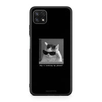 Thumbnail for Samsung A22 5G Meme Cat θήκη από τη Smartfits με σχέδιο στο πίσω μέρος και μαύρο περίβλημα | Smartphone case with colorful back and black bezels by Smartfits