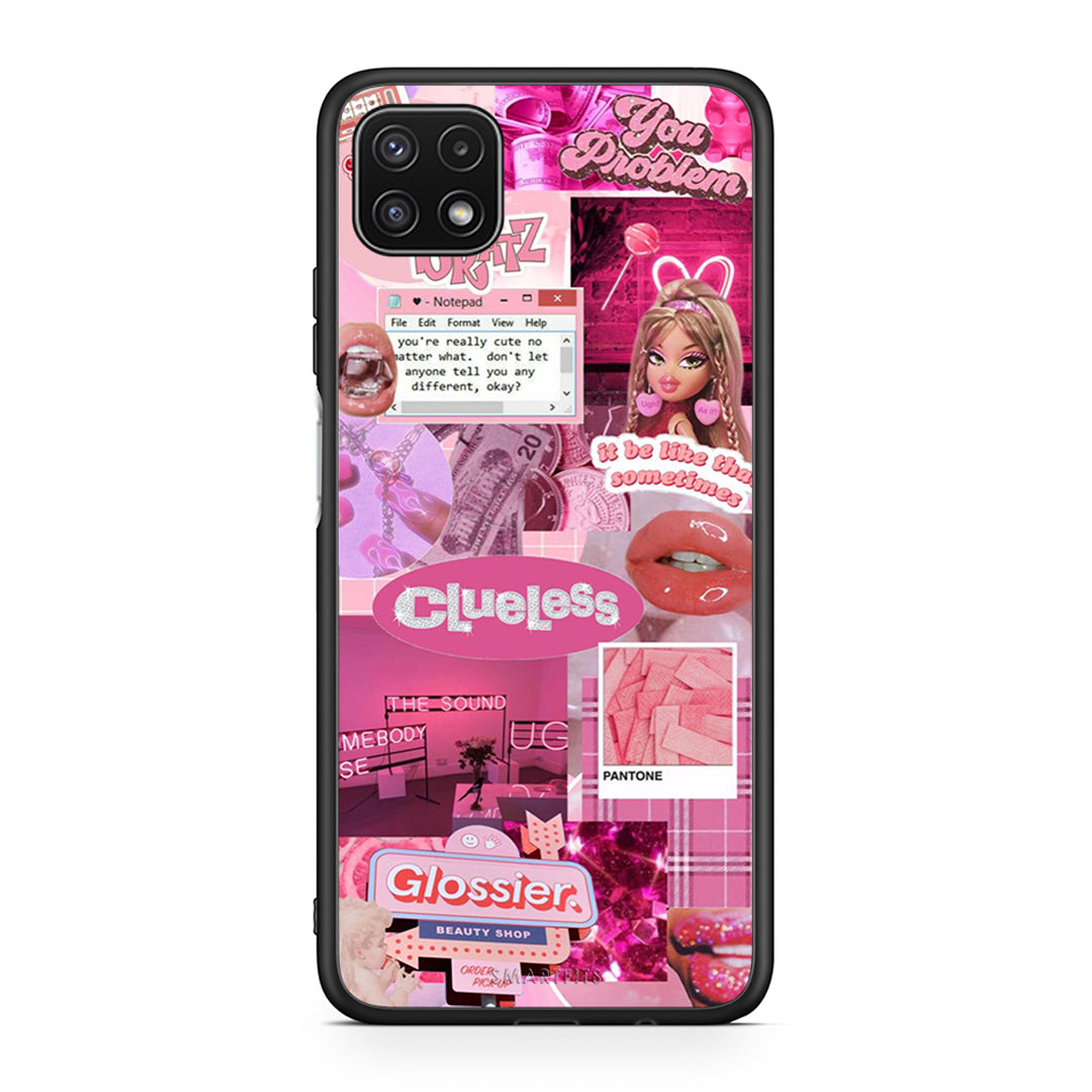 Samsung A22 5G Pink Love Θήκη Αγίου Βαλεντίνου από τη Smartfits με σχέδιο στο πίσω μέρος και μαύρο περίβλημα | Smartphone case with colorful back and black bezels by Smartfits