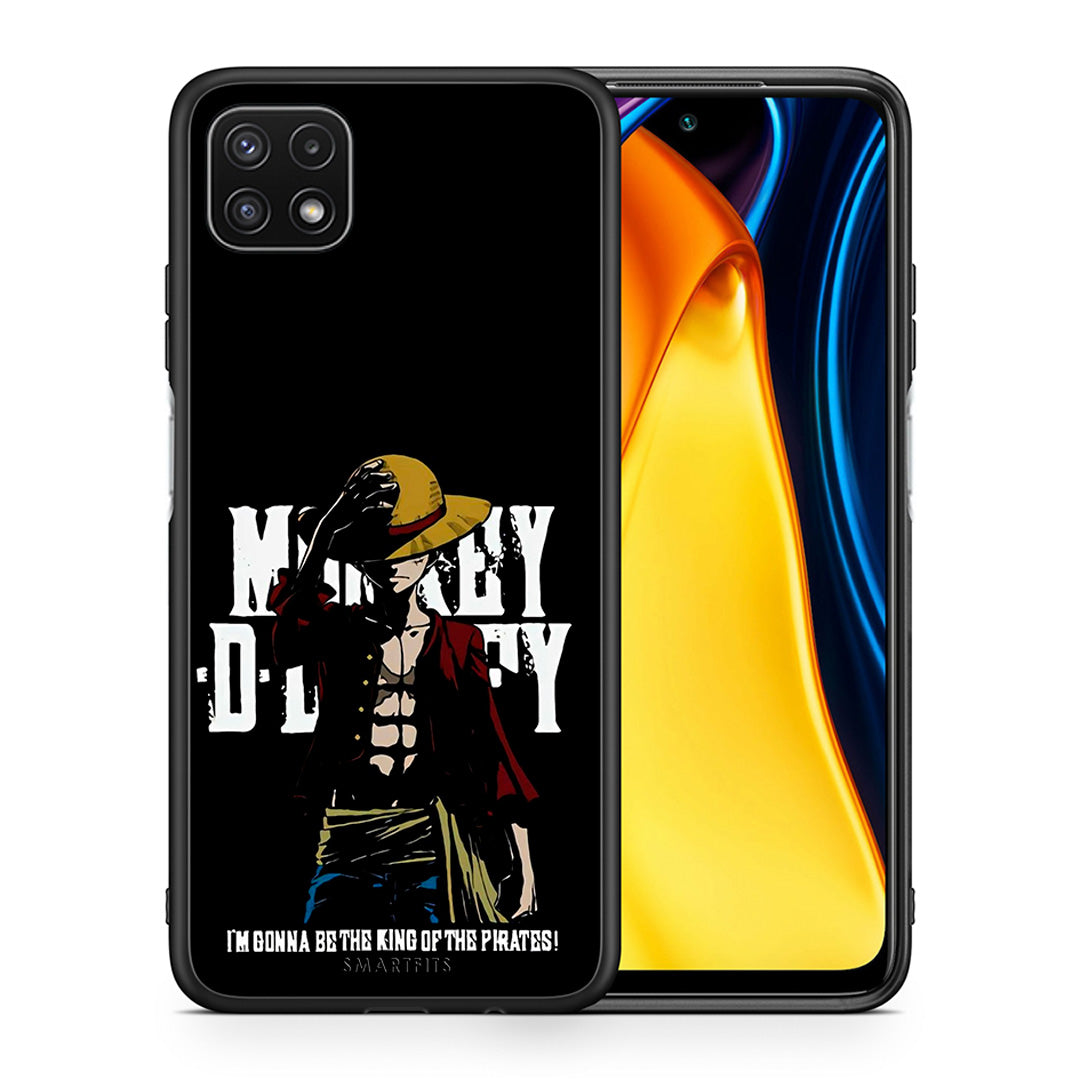 Θήκη Samsung A22 5G Pirate King από τη Smartfits με σχέδιο στο πίσω μέρος και μαύρο περίβλημα | Samsung A22 5G Pirate King case with colorful back and black bezels