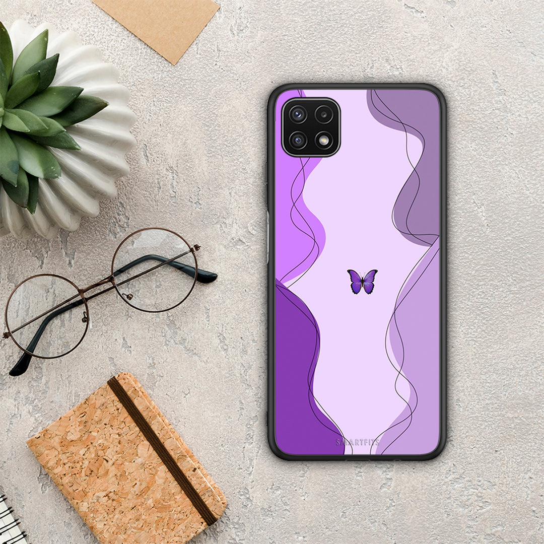 Purple Mariposa - Samsung Galaxy A22 5G case