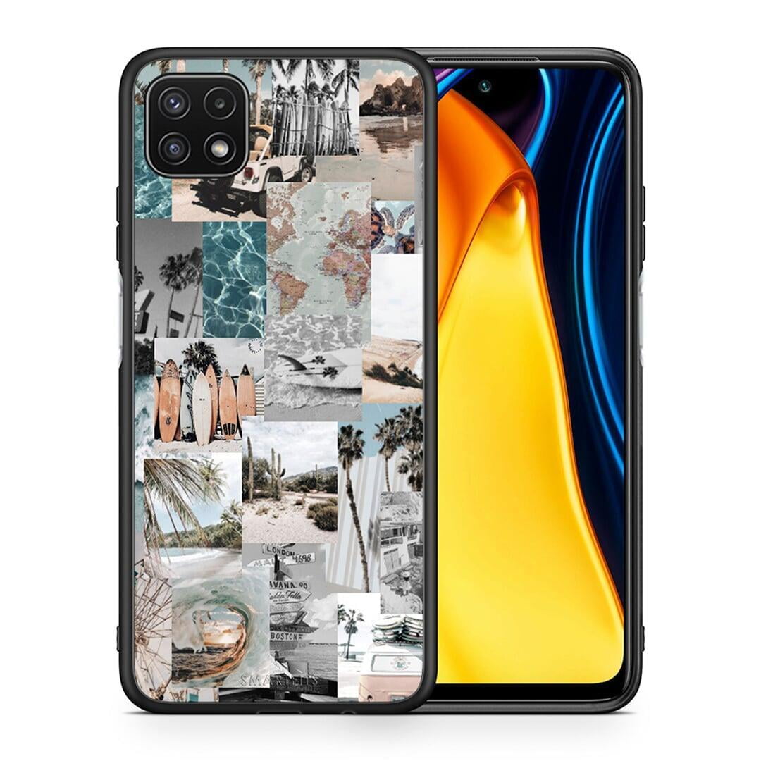 Θήκη Samsung A22 5G Retro Beach Life από τη Smartfits με σχέδιο στο πίσω μέρος και μαύρο περίβλημα | Samsung A22 5G Retro Beach Life case with colorful back and black bezels