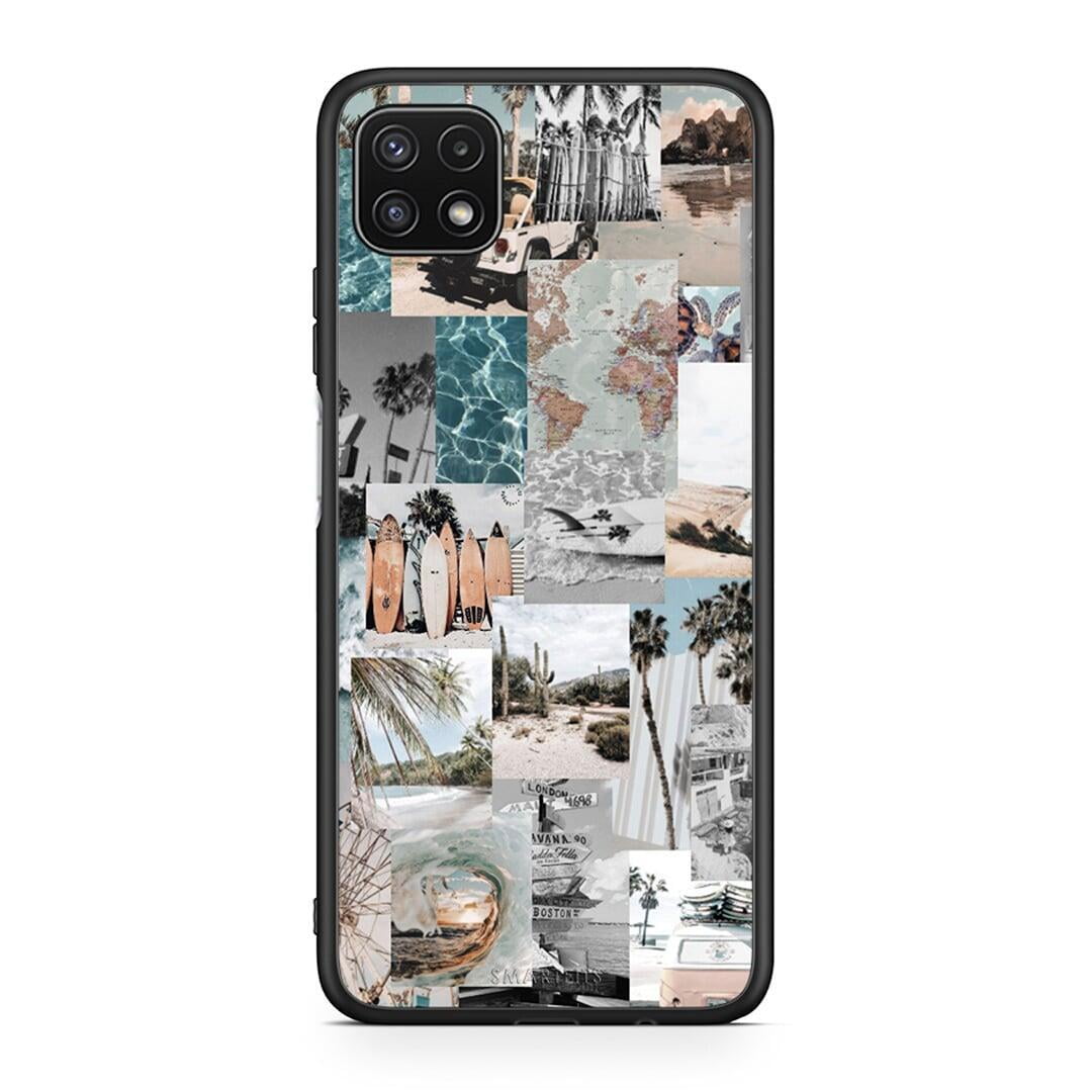 Samsung A22 5G Retro Beach Life Θήκη από τη Smartfits με σχέδιο στο πίσω μέρος και μαύρο περίβλημα | Smartphone case with colorful back and black bezels by Smartfits