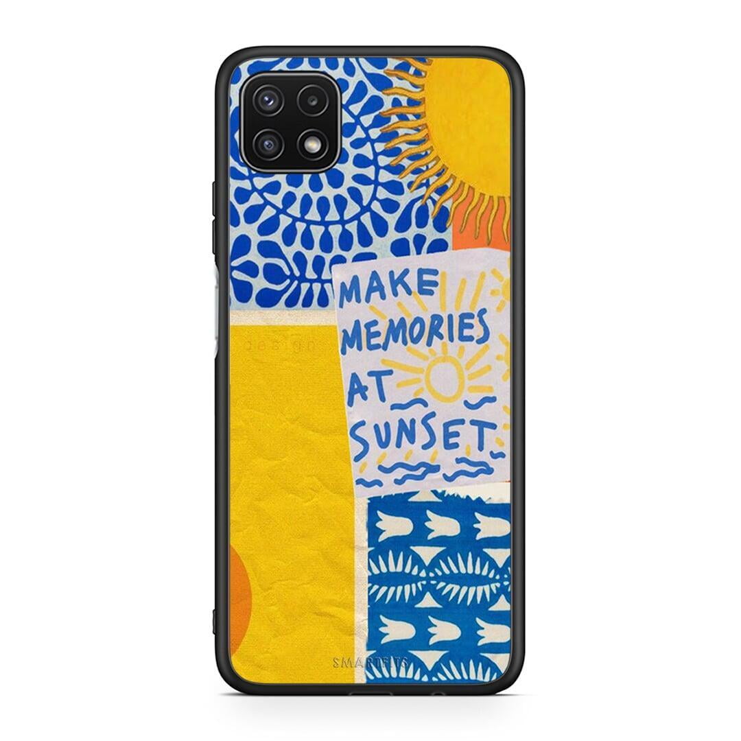 Samsung A22 5G Sunset Memories Θήκη από τη Smartfits με σχέδιο στο πίσω μέρος και μαύρο περίβλημα | Smartphone case with colorful back and black bezels by Smartfits
