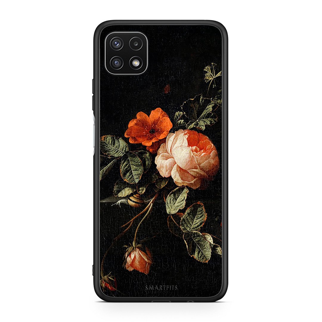 Samsung A22 5G Vintage Roses θήκη από τη Smartfits με σχέδιο στο πίσω μέρος και μαύρο περίβλημα | Smartphone case with colorful back and black bezels by Smartfits