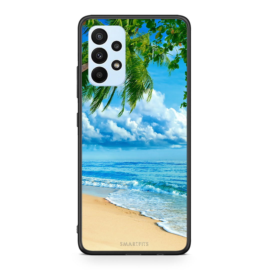 Samsung A23 Beautiful Beach θήκη από τη Smartfits με σχέδιο στο πίσω μέρος και μαύρο περίβλημα | Smartphone case with colorful back and black bezels by Smartfits