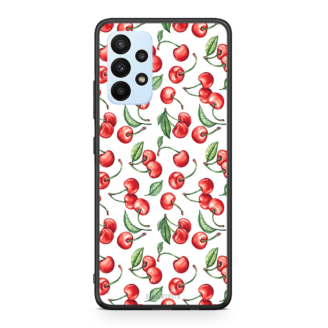Samsung A23 Cherry Summer θήκη από τη Smartfits με σχέδιο στο πίσω μέρος και μαύρο περίβλημα | Smartphone case with colorful back and black bezels by Smartfits