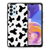 Thumbnail for Θήκη Samsung A23 Cow Print από τη Smartfits με σχέδιο στο πίσω μέρος και μαύρο περίβλημα | Samsung A23 Cow Print case with colorful back and black bezels