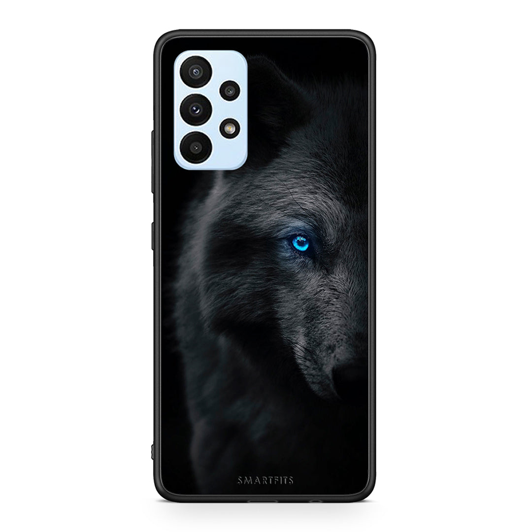 Samsung A23 Dark Wolf θήκη από τη Smartfits με σχέδιο στο πίσω μέρος και μαύρο περίβλημα | Smartphone case with colorful back and black bezels by Smartfits