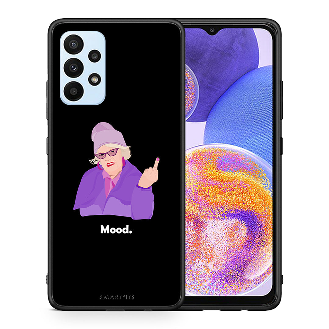 Θήκη Samsung A23 Grandma Mood Black από τη Smartfits με σχέδιο στο πίσω μέρος και μαύρο περίβλημα | Samsung A23 Grandma Mood Black case with colorful back and black bezels