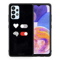 Thumbnail for Θήκη Αγίου Βαλεντίνου Samsung A23 Heart Vs Brain από τη Smartfits με σχέδιο στο πίσω μέρος και μαύρο περίβλημα | Samsung A23 Heart Vs Brain case with colorful back and black bezels